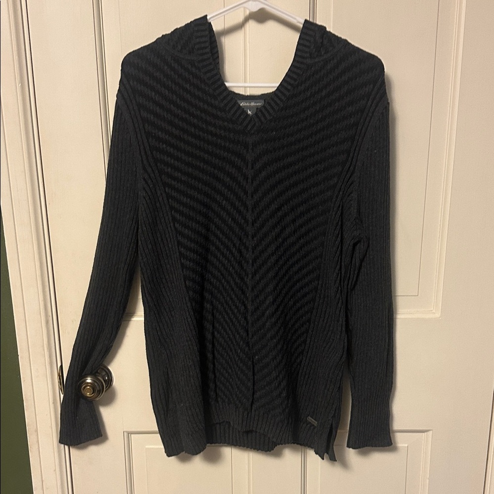 Eddie Bauer Charcoal V-Neck Sweater